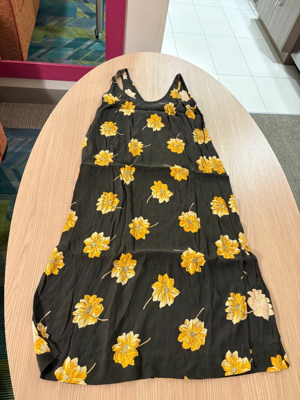 Madewell Petite Tank Midi Dress Fall Flowers 2P Effie Floral Dried Olive Green
